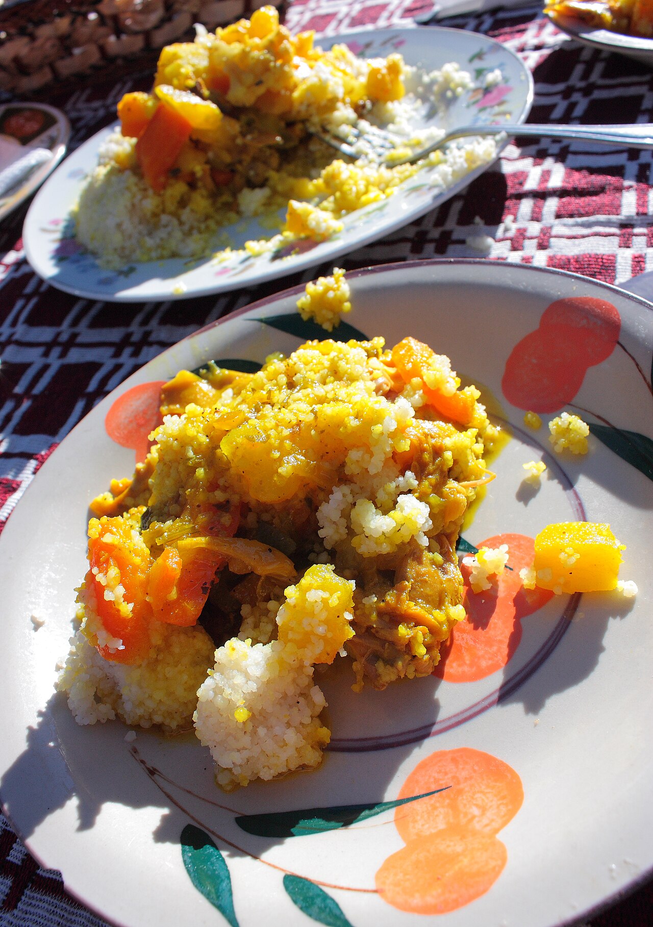 Chicken and orange couscous, a Moroccan specialty